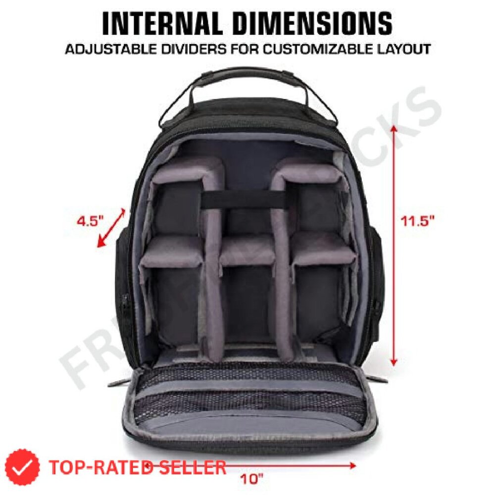 Portable Dslr Camera Backpack Customizable Divide… - image 4